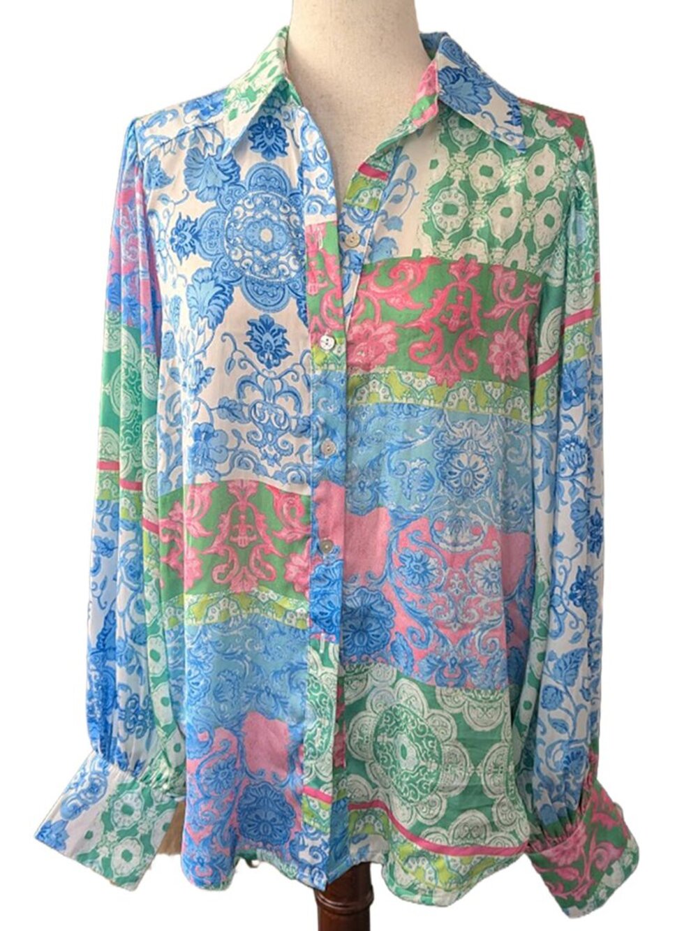 Luxxel Floral Paisley Patterned Satin Two-Piece Set